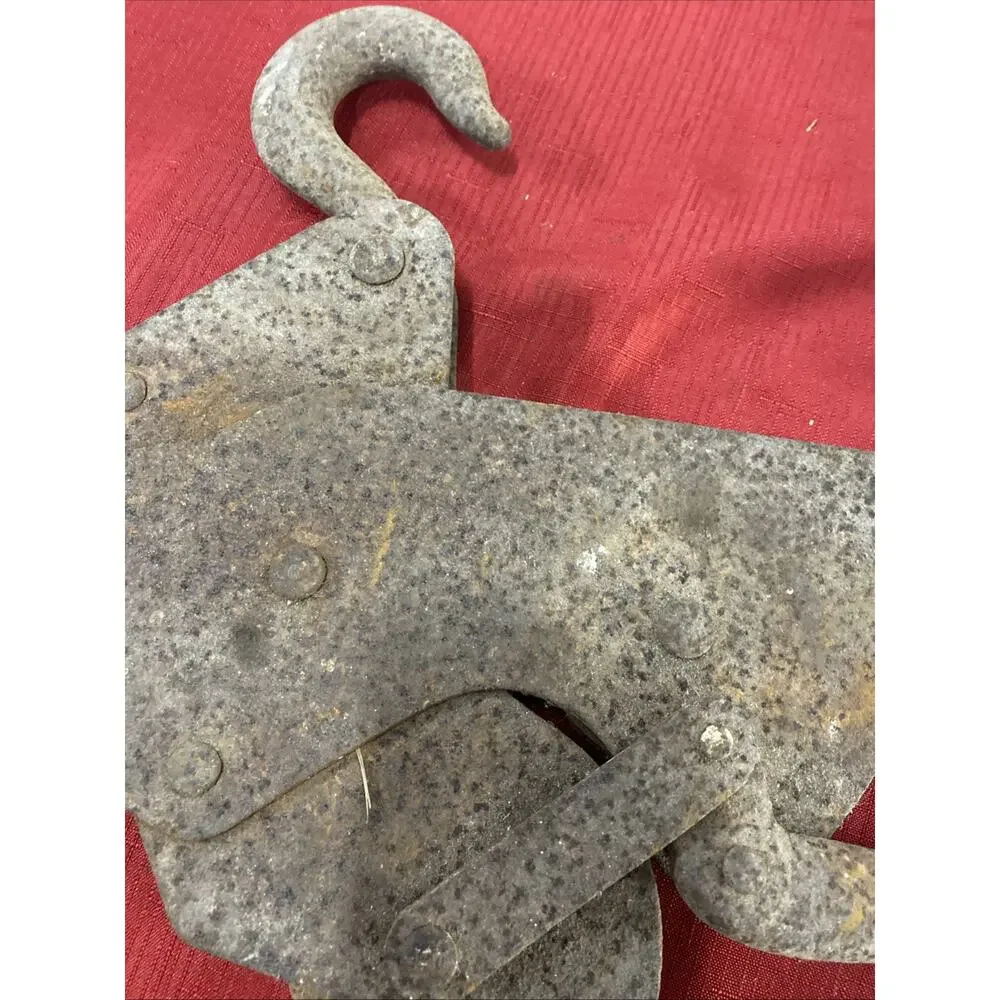 Antique Cast Iron Double Pulley With Lever~Farm Equipment-Fence Stretching